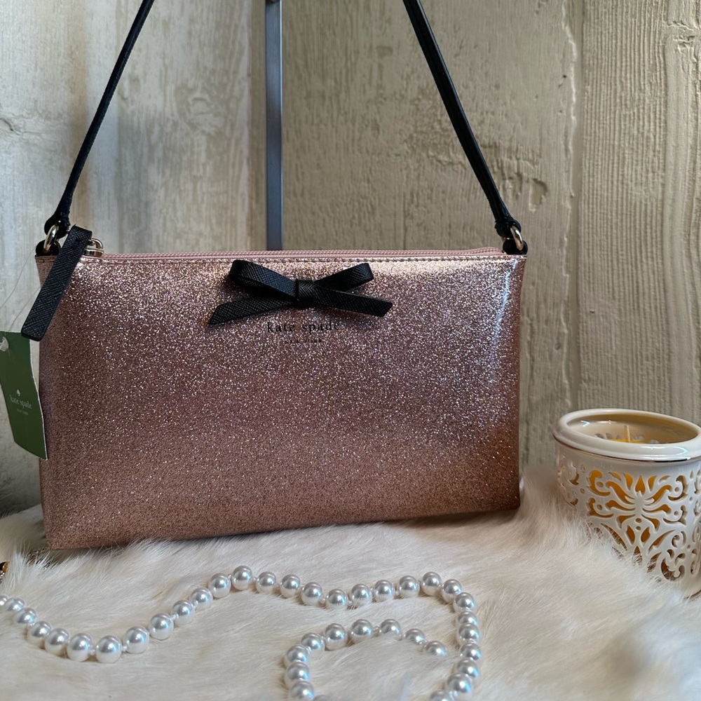 NWT Kate Spade Pink Glitter Shoulder Bag